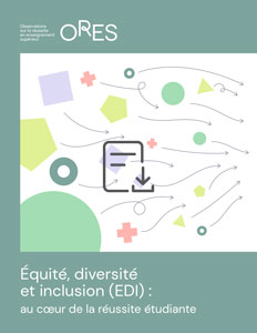 Première page du dossier de l'Observatoire sur la réussite en enseignement supérieur qui présente les enjeux actuels en équité, diversité et inclusion (EDI)